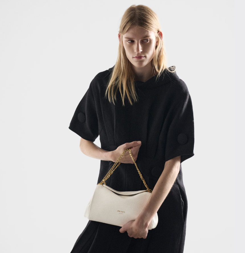 Prada Tumulte small nappa leather bag-White