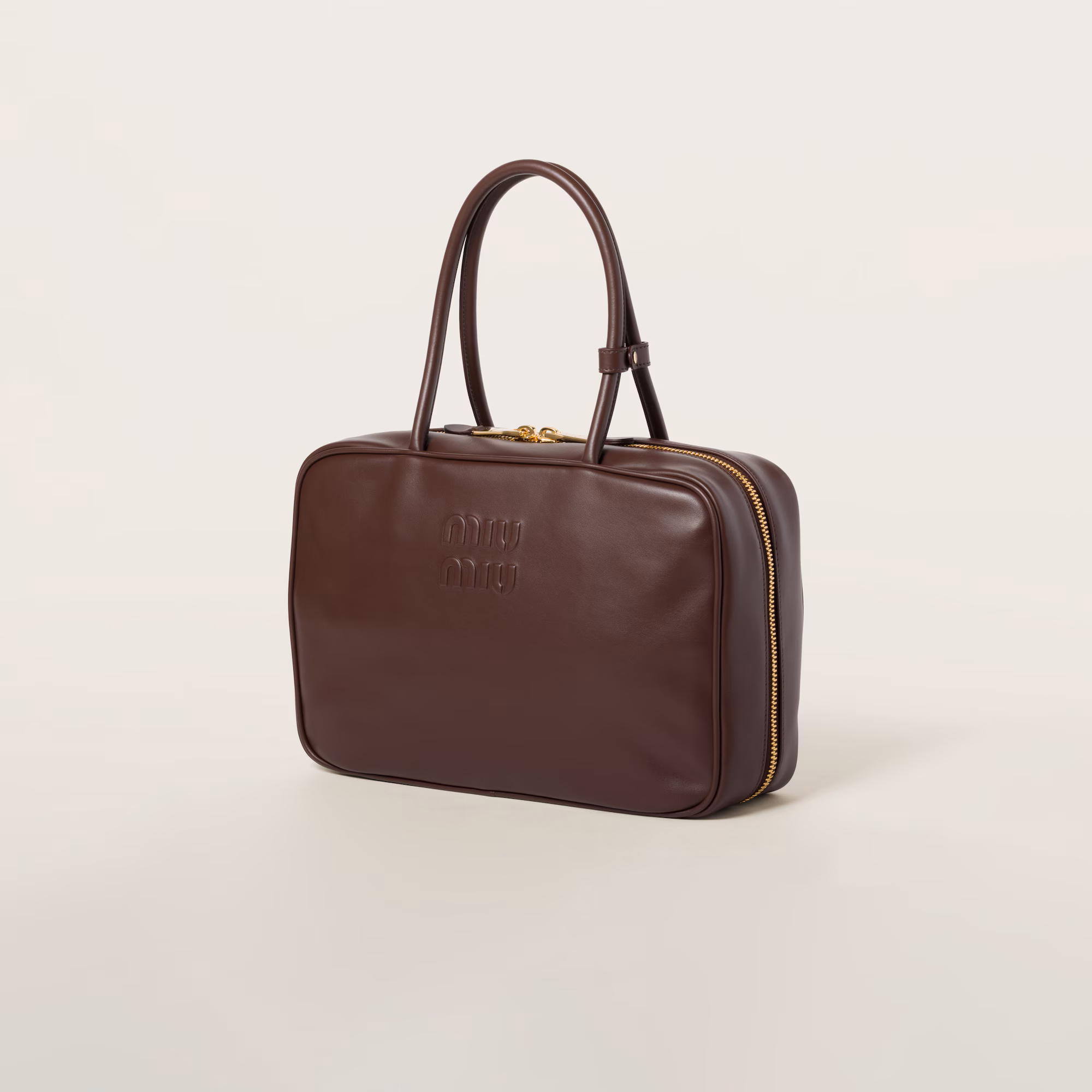 MIUMIU Leather Beau bag Large-Briarwood