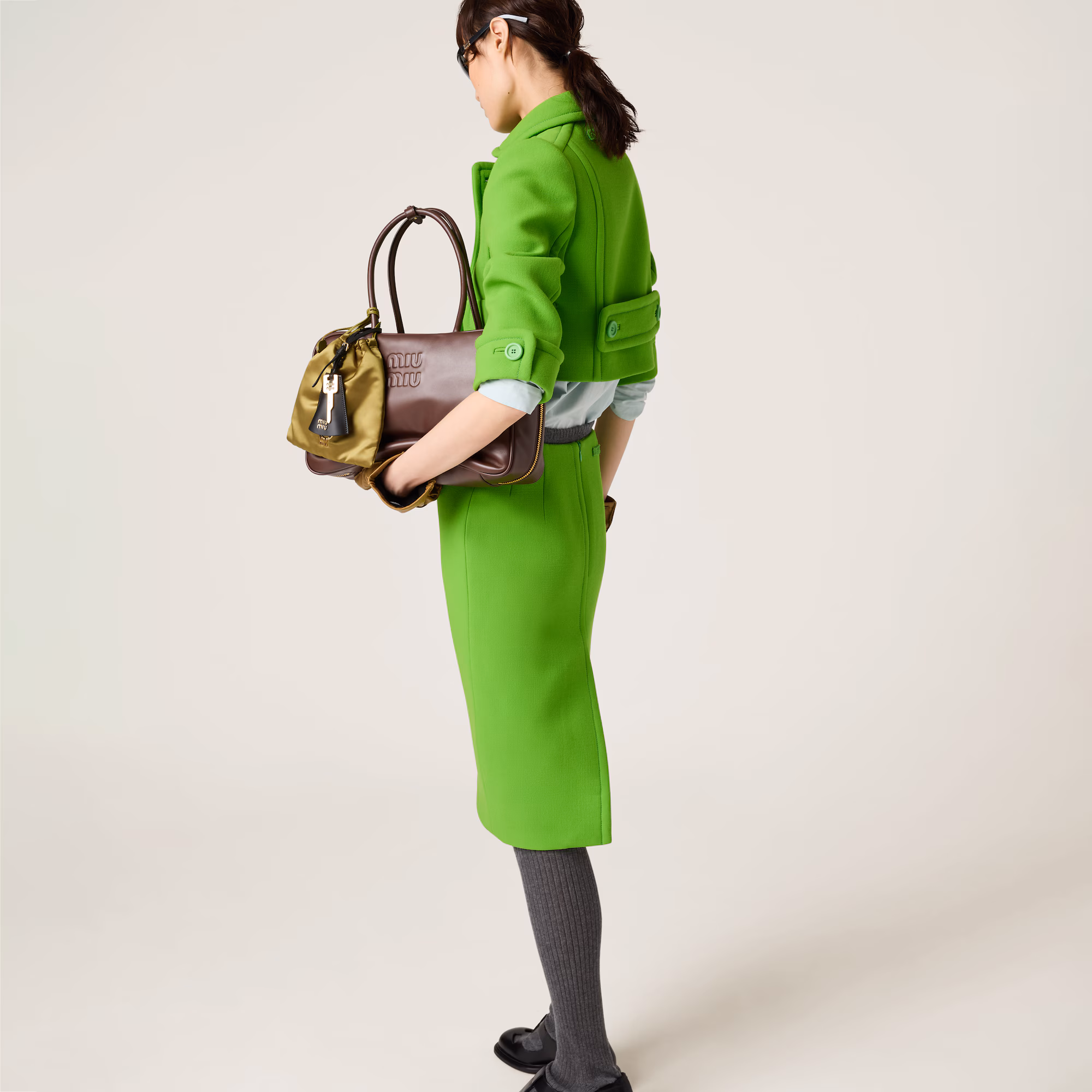MIUMIU Leather Beau bag Large-Briarwood