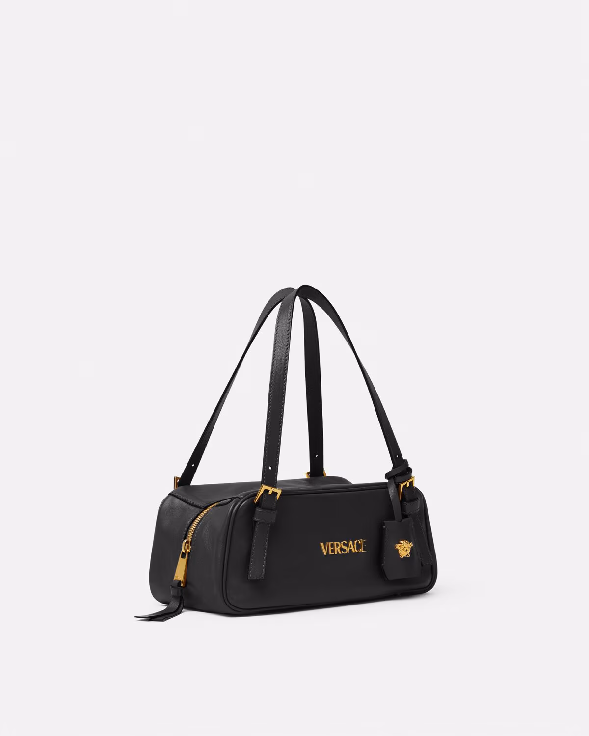 Versace Tag Bowling Bag-Black&Gold