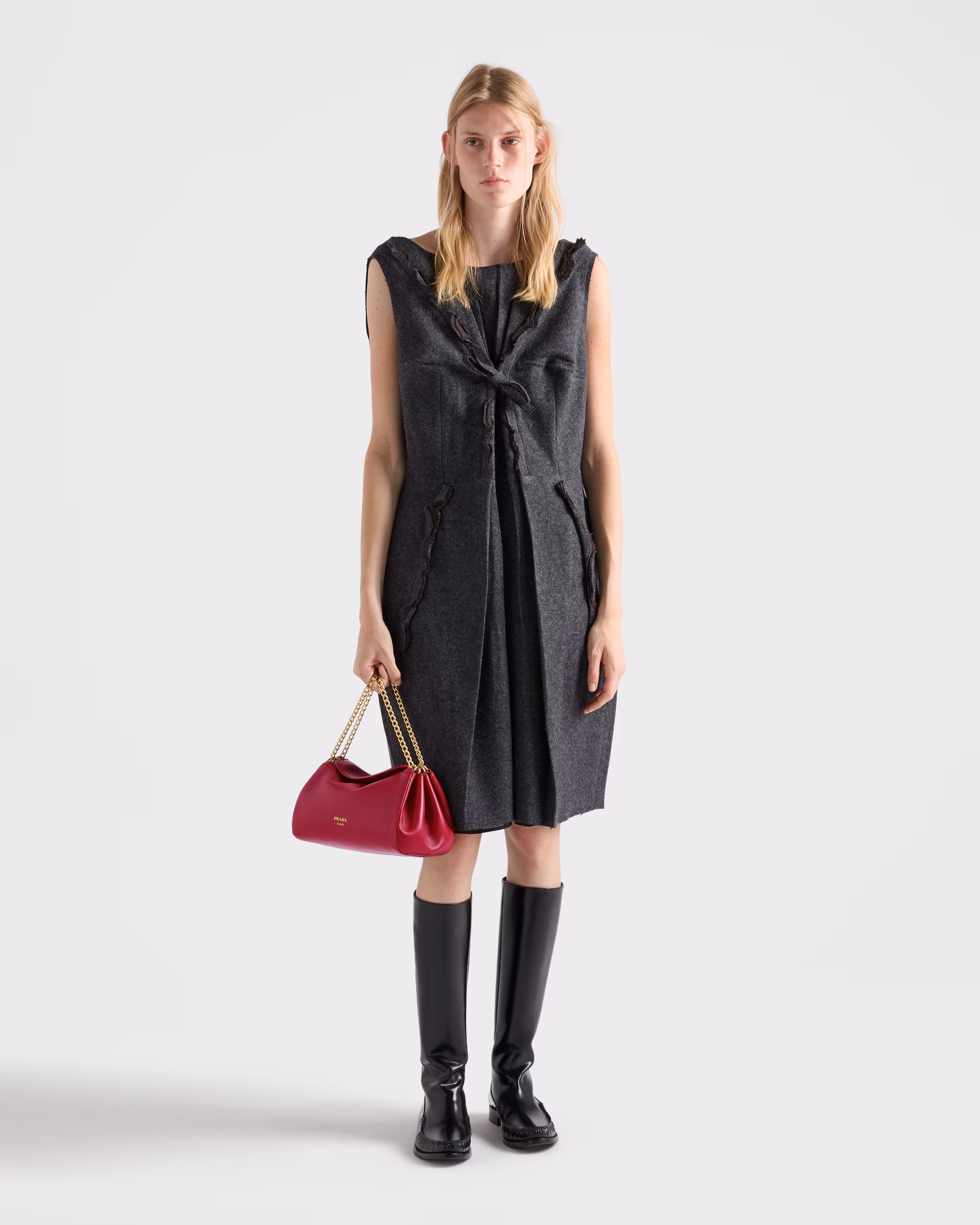 Prada Tumulte small nappa leather bag-Cherry