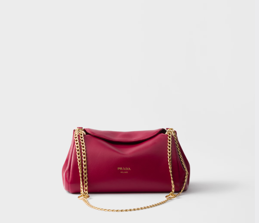 Prada Tumulte small nappa leather bag-Cherry