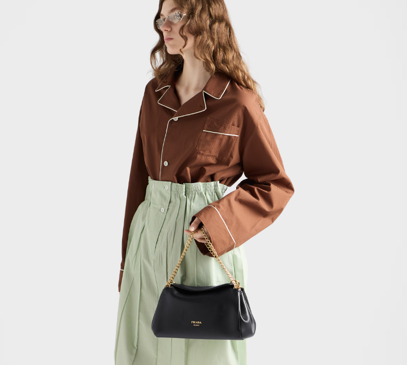 Prada Tumulte small nappa leather bag-Black