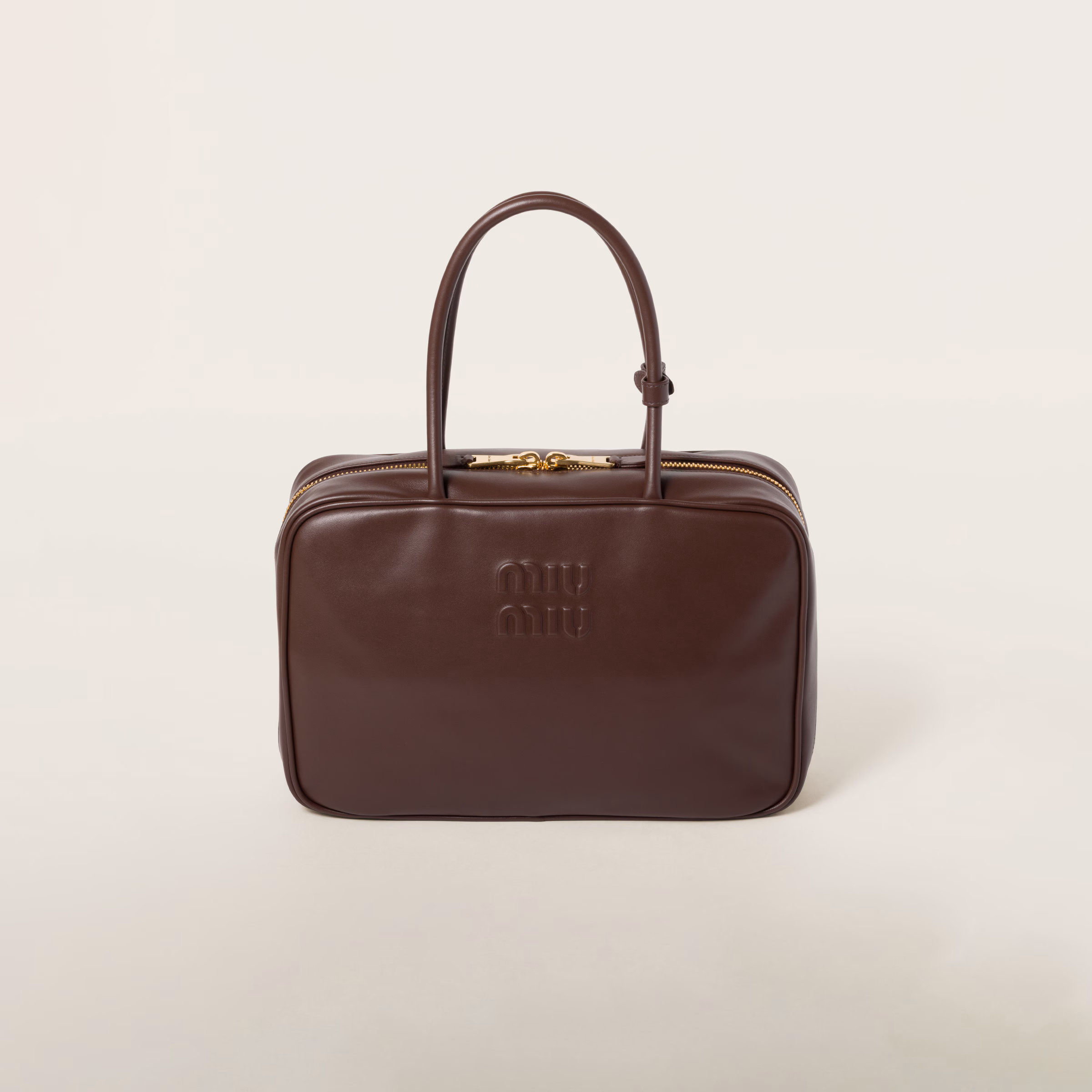 MIUMIU Leather Beau bag Large-Briarwood