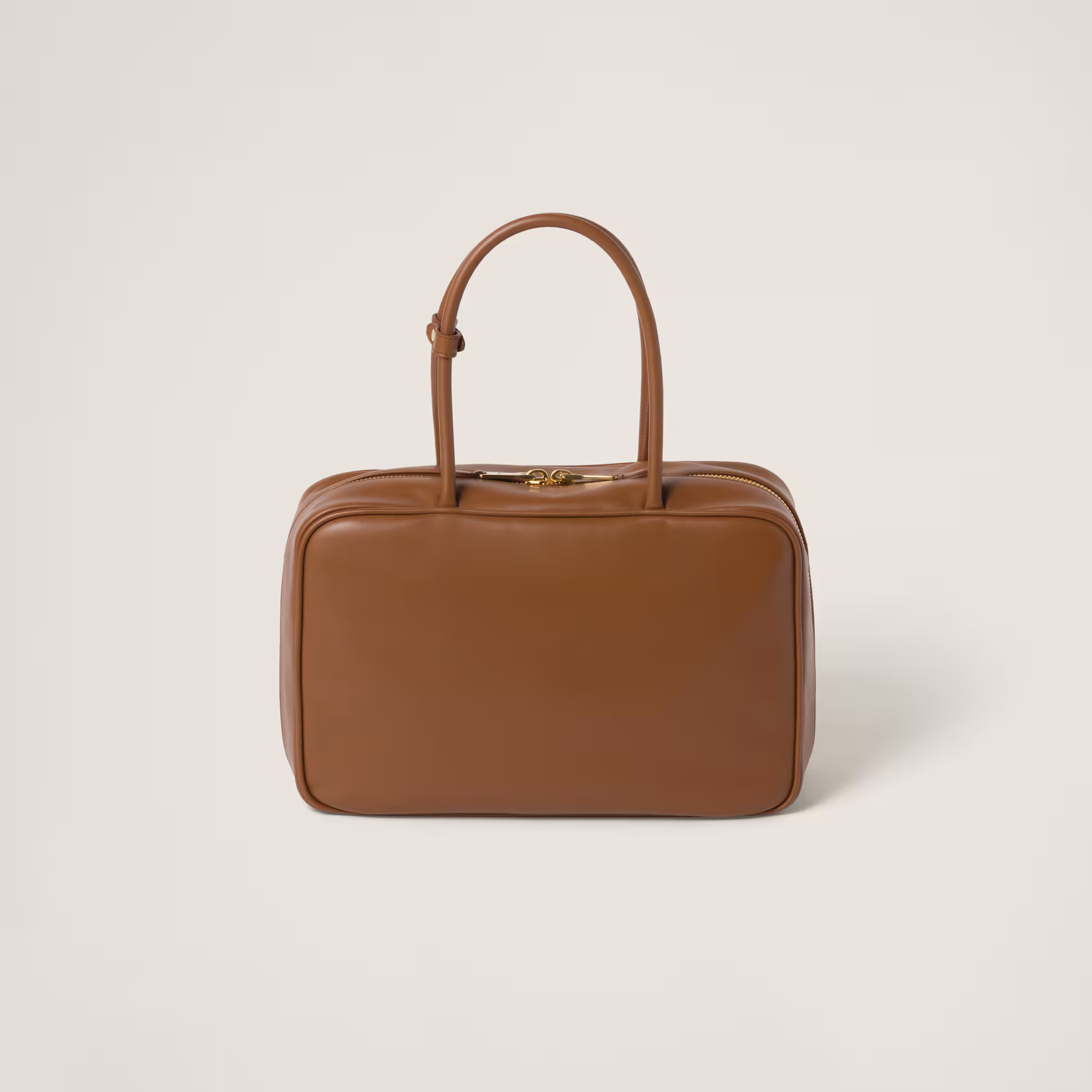 MIUMIU Leather Beau bag Large-Cognac