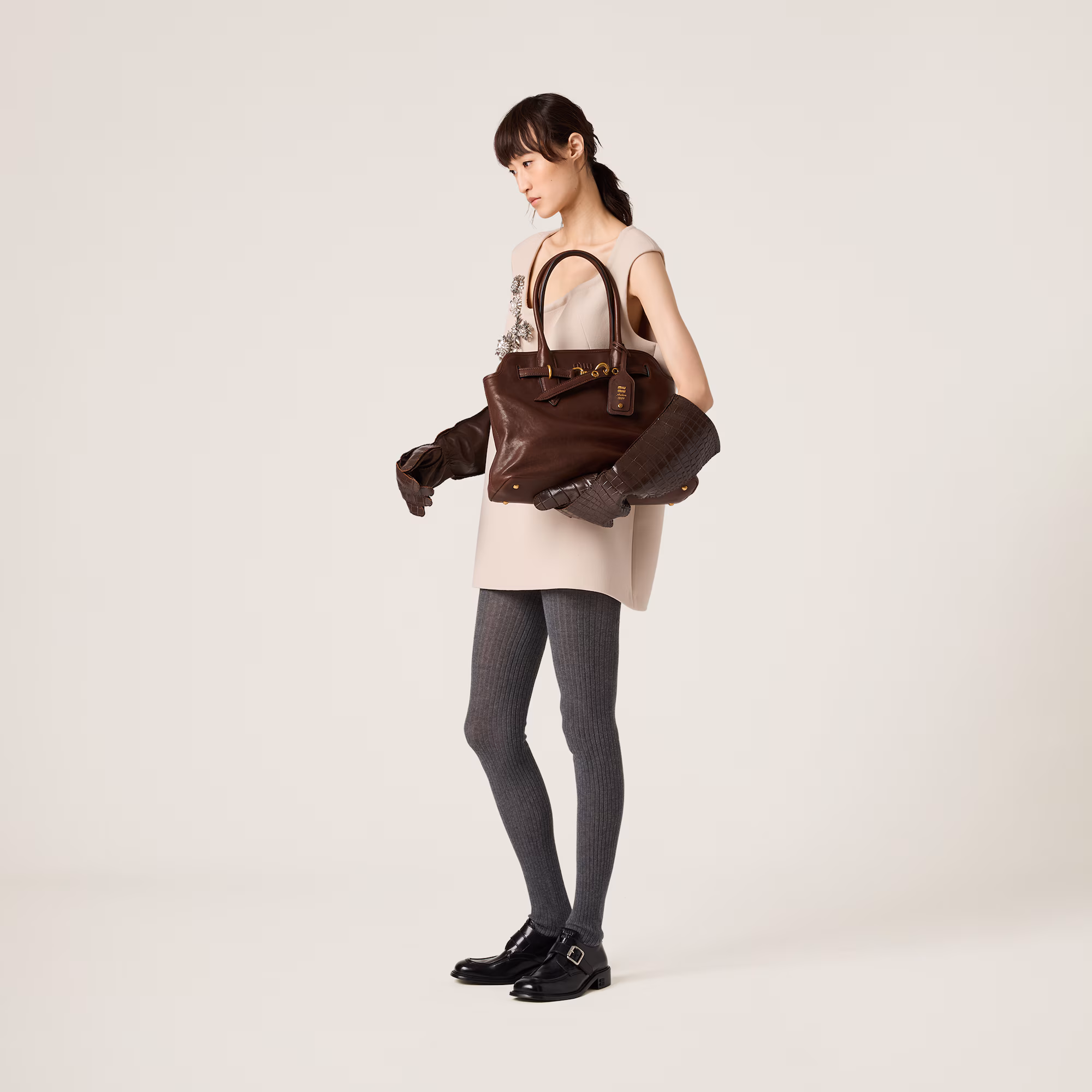 MiuMiu Aventure nappa leather bag-Briarwood