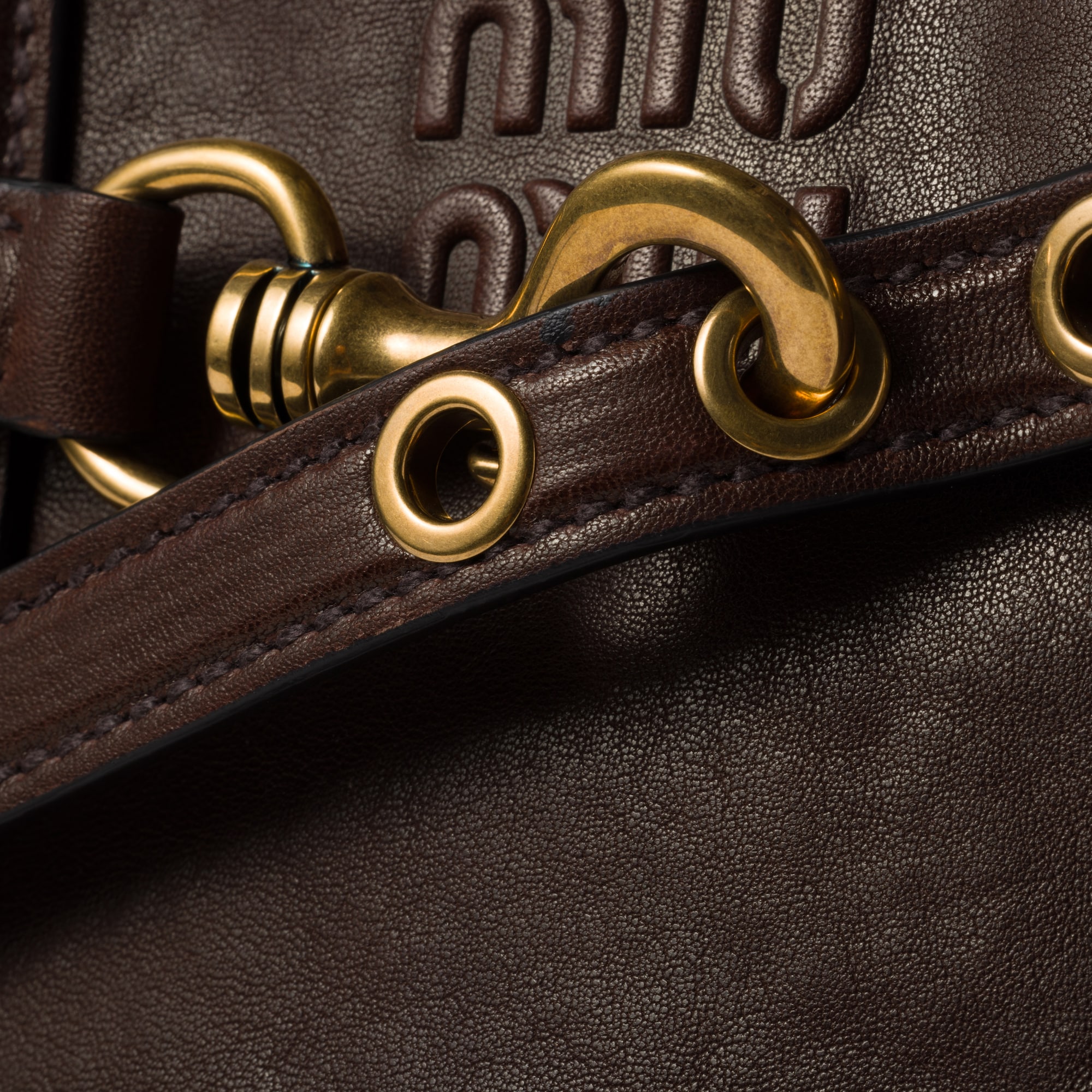 MiuMiu Aventure nappa leather bag-Briarwood