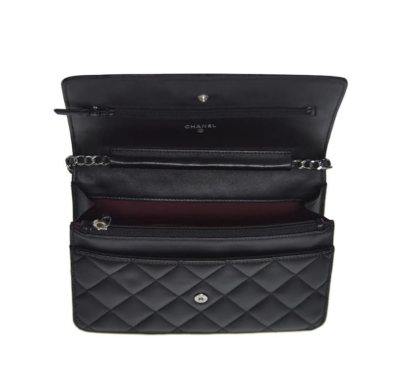 Chanel Wallet on chain WOC Black Lambskin