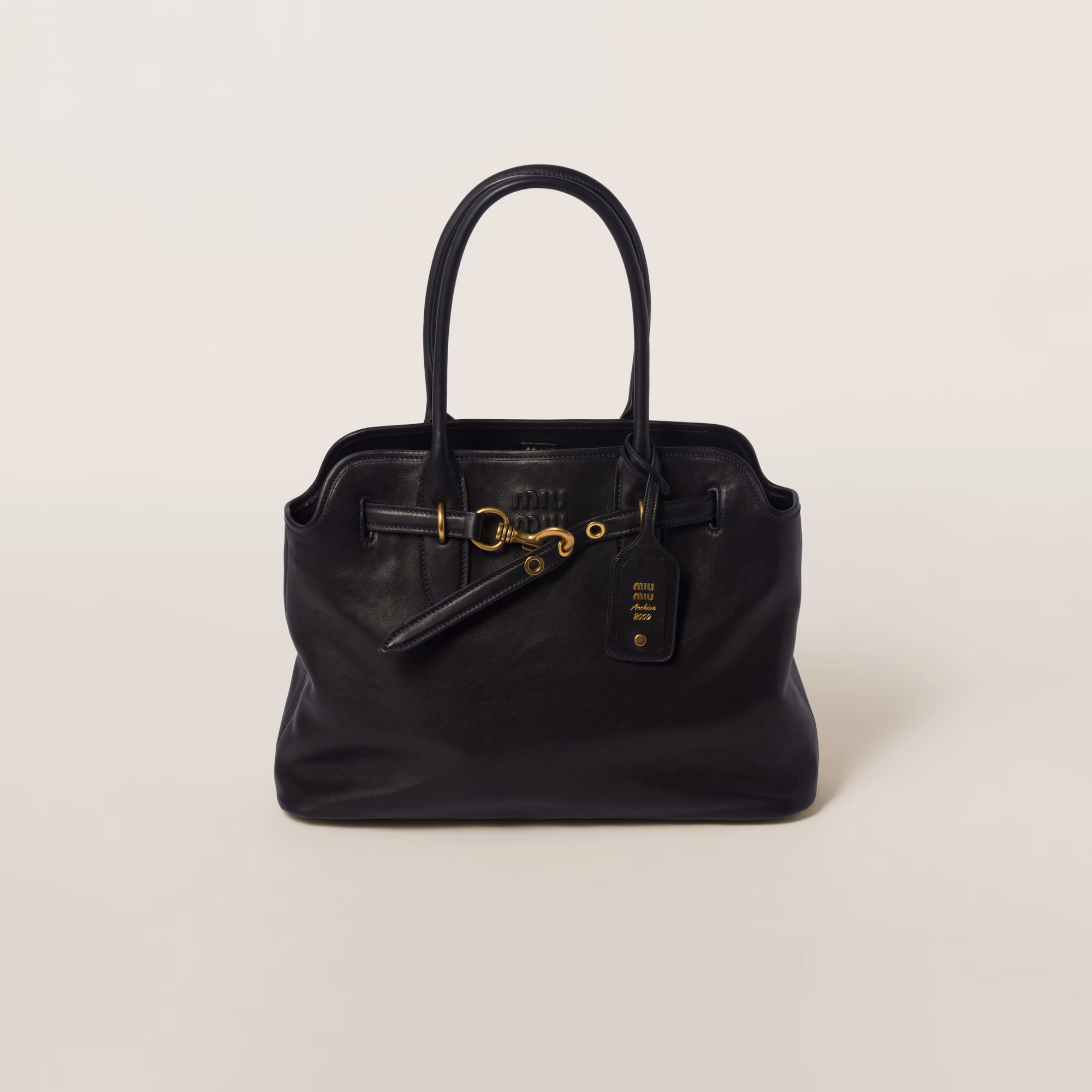 MiuMiu Aventure nappa leather bag-Black