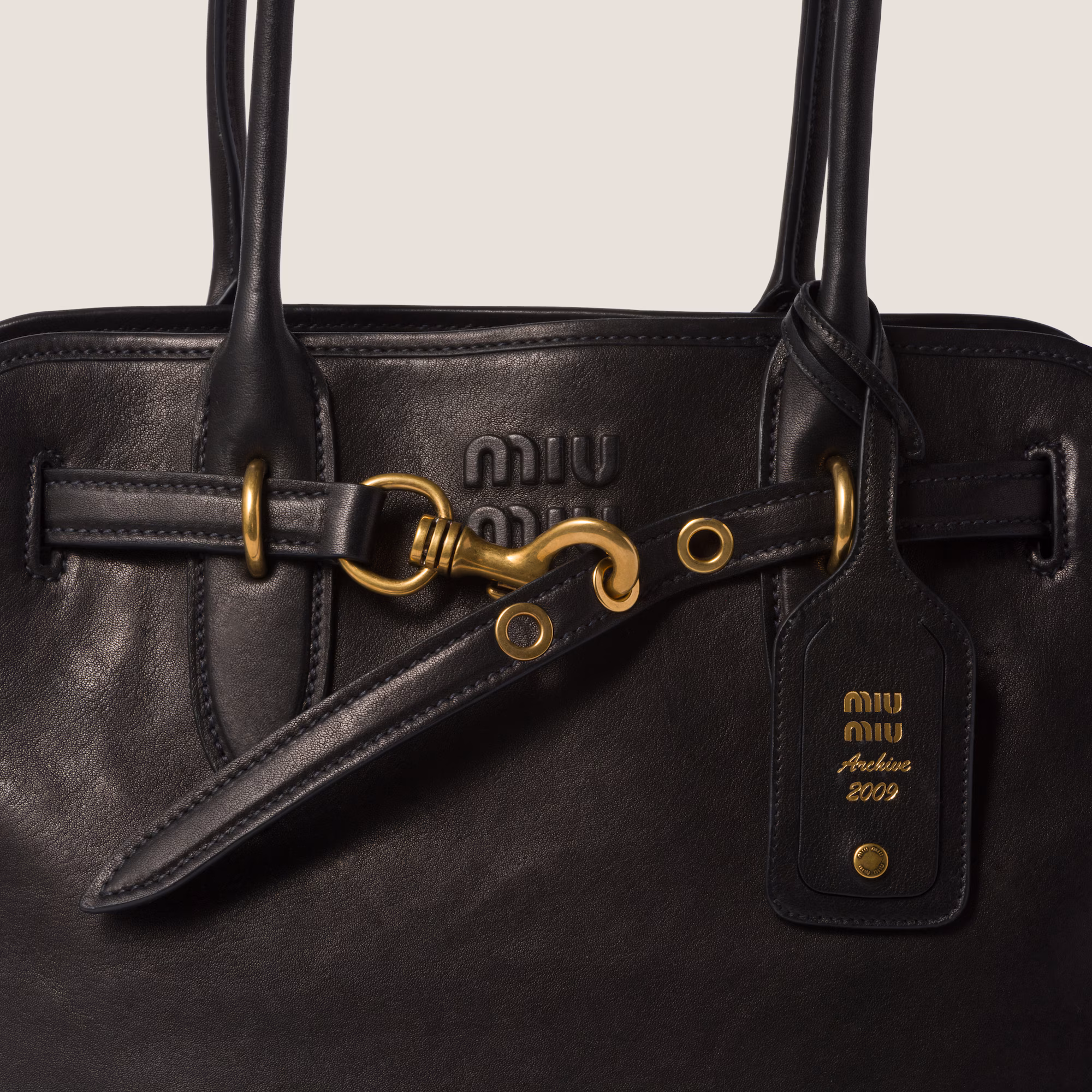 MiuMiu Aventure nappa leather bag-Black
