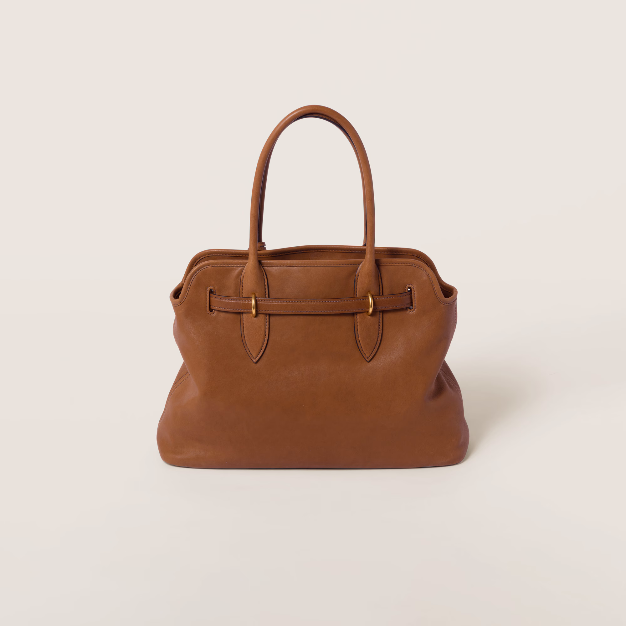 MiuMiu Aventure nappa leather bag-Oak