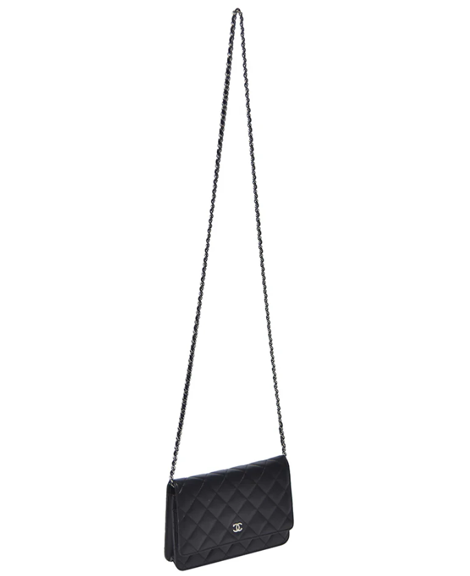 Chanel Wallet on chain WOC Black Lambskin