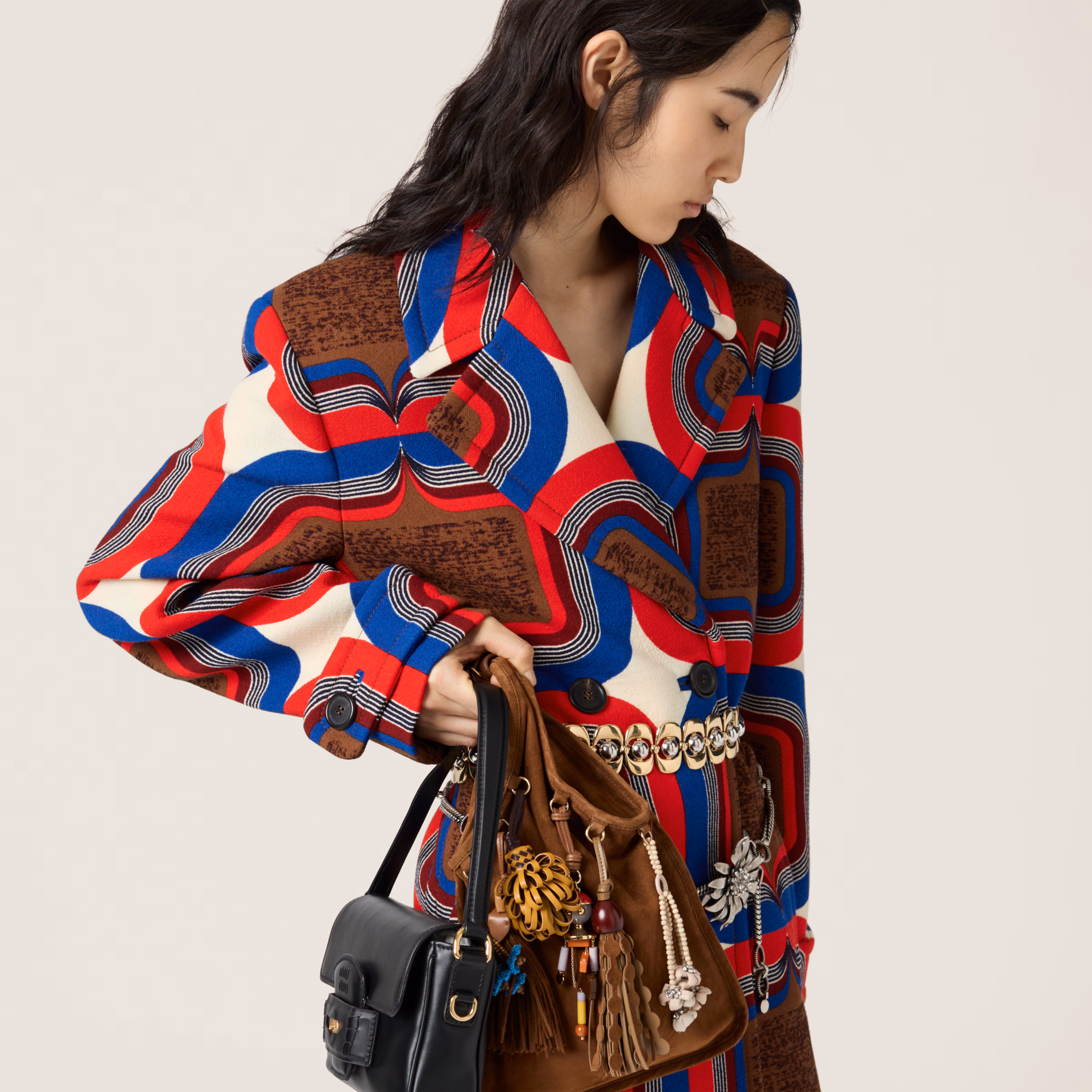 MiuMiu Suede bag with trick-Oak