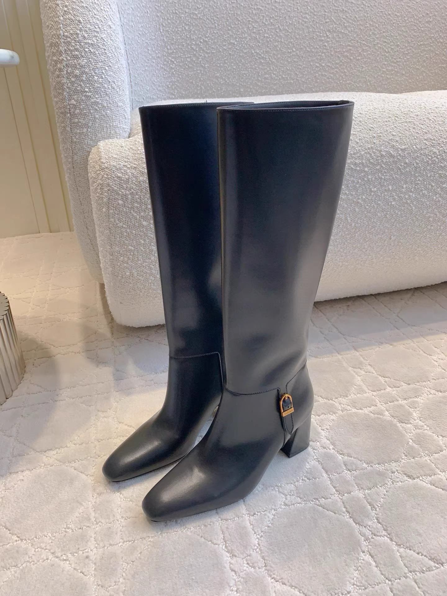 YSL JULIA boots in smooth leather-BLACK