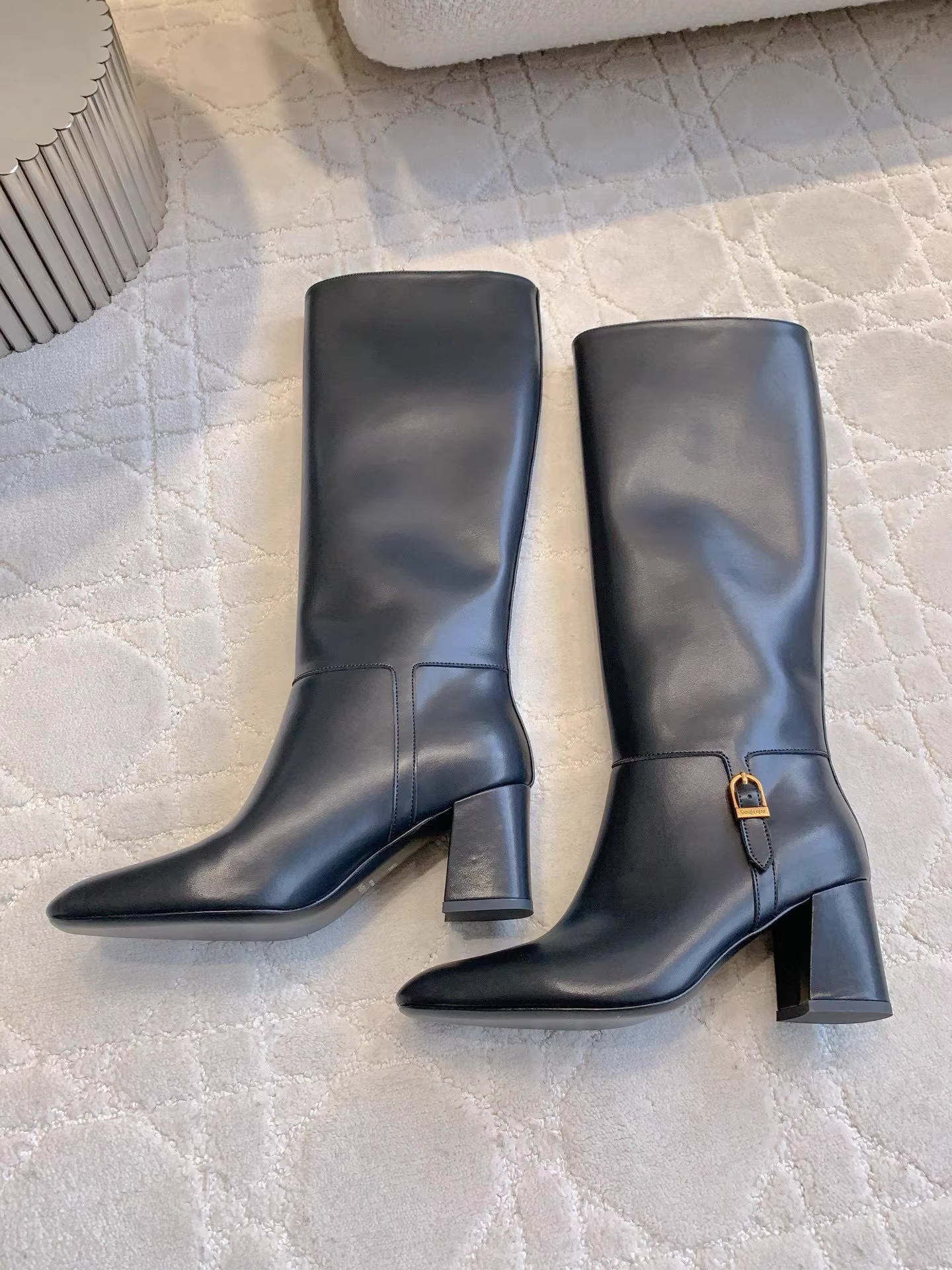 YSL JULIA boots in smooth leather-BLACK