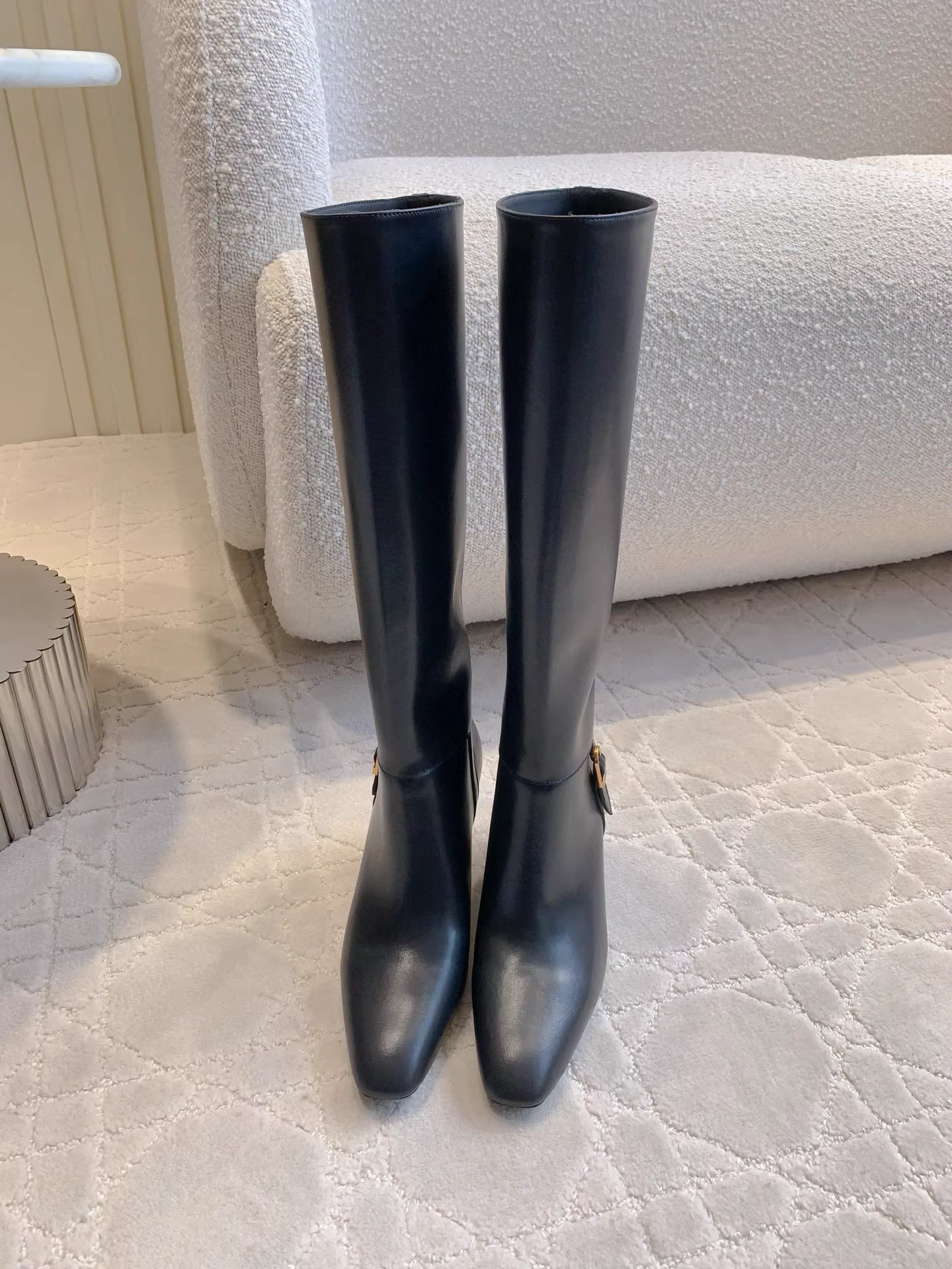 YSL JULIA boots in smooth leather-BLACK