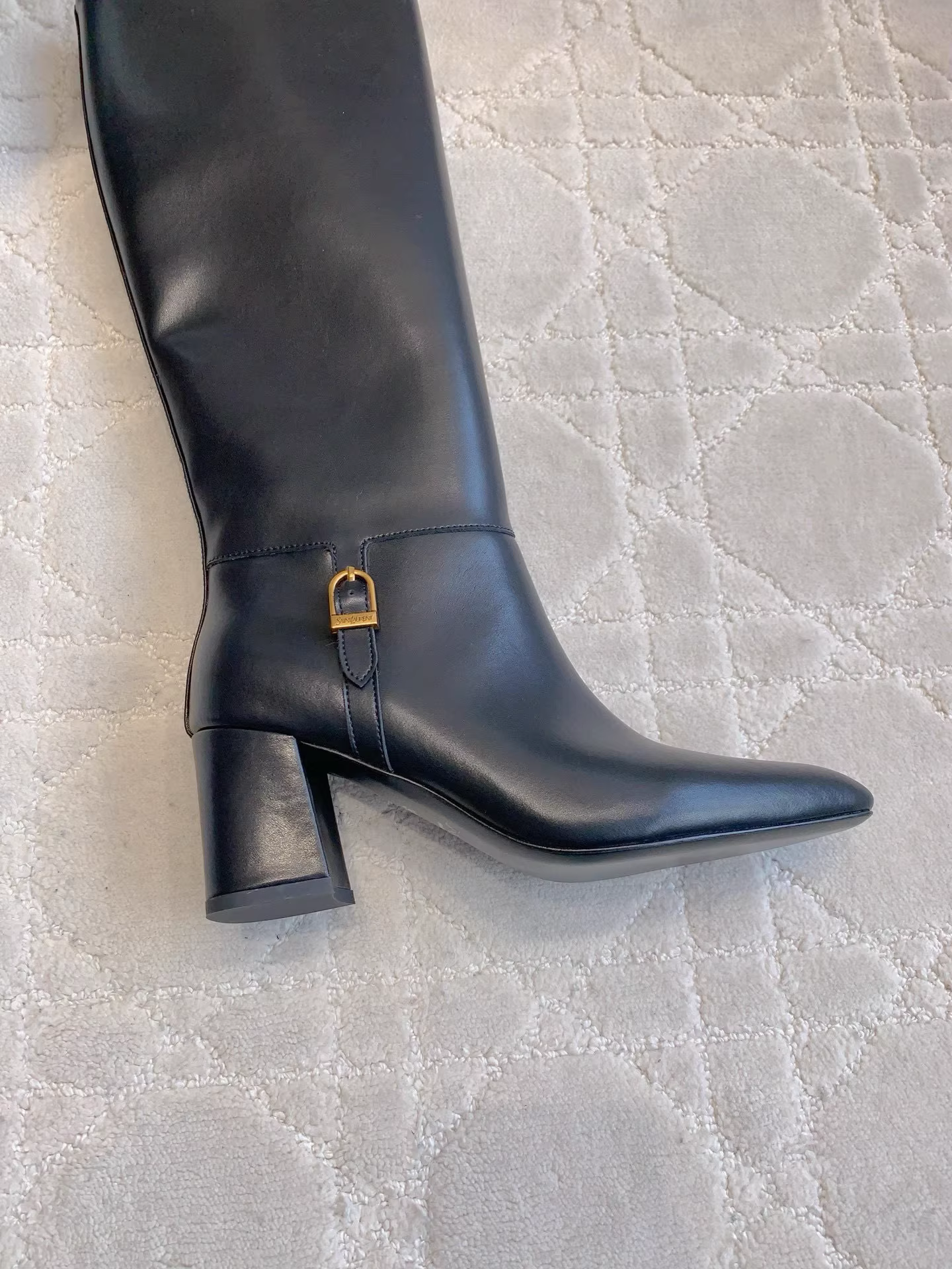 YSL JULIA boots in smooth leather-BLACK