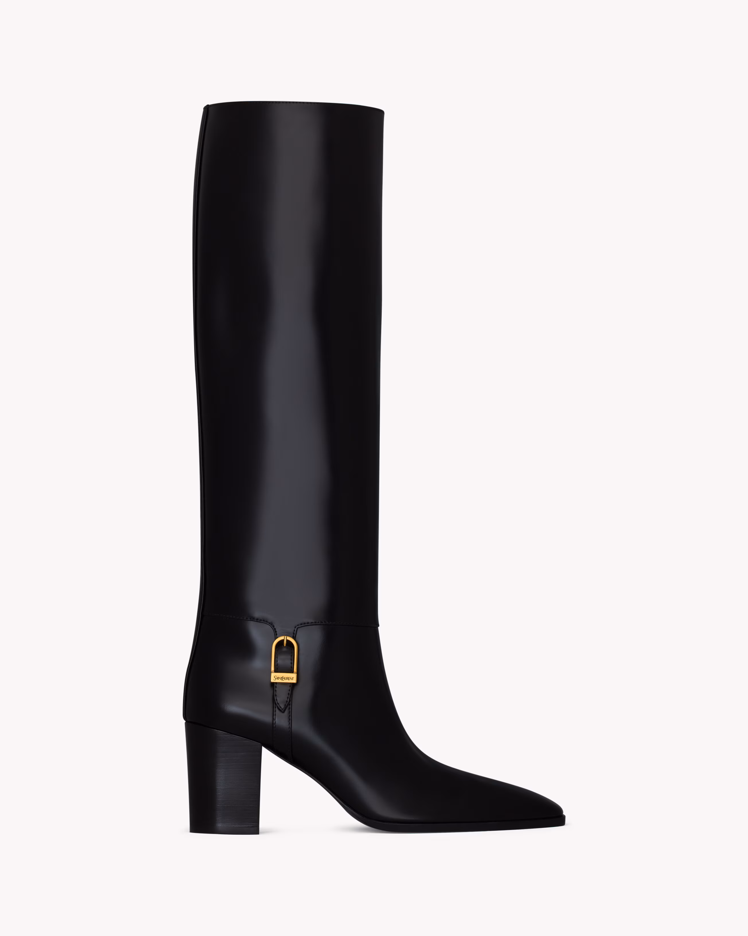 YSL JULIA boots in smooth leather-BLACK