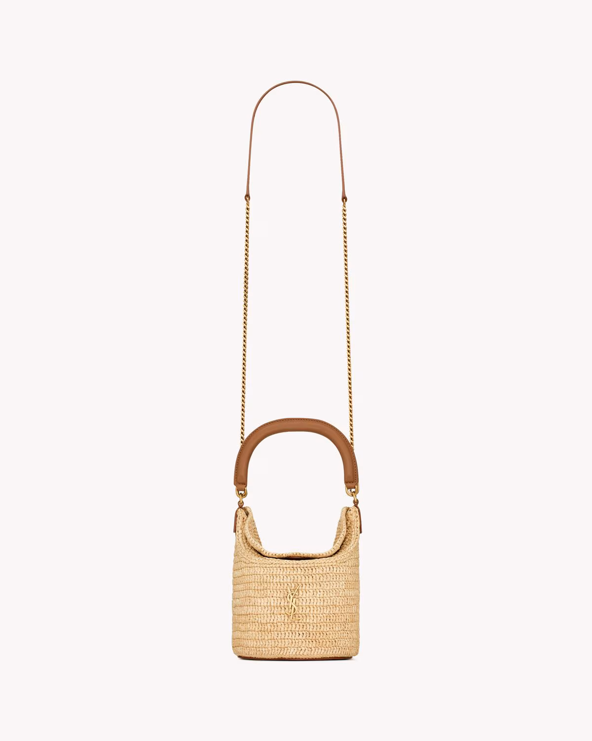 YSL GABY bucket bag in raffia